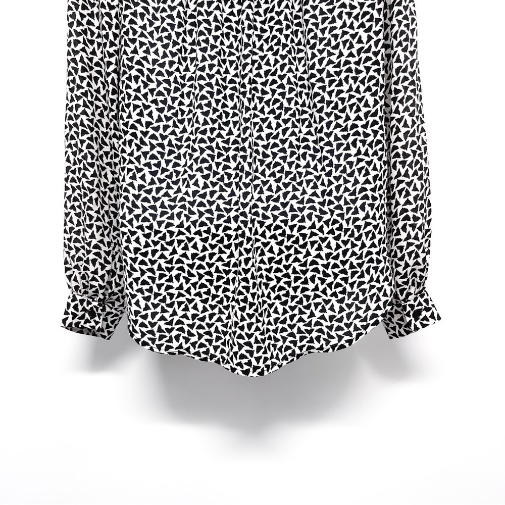 H&M Geometric Abstract Print Pattern Button Up Bl… - image 6